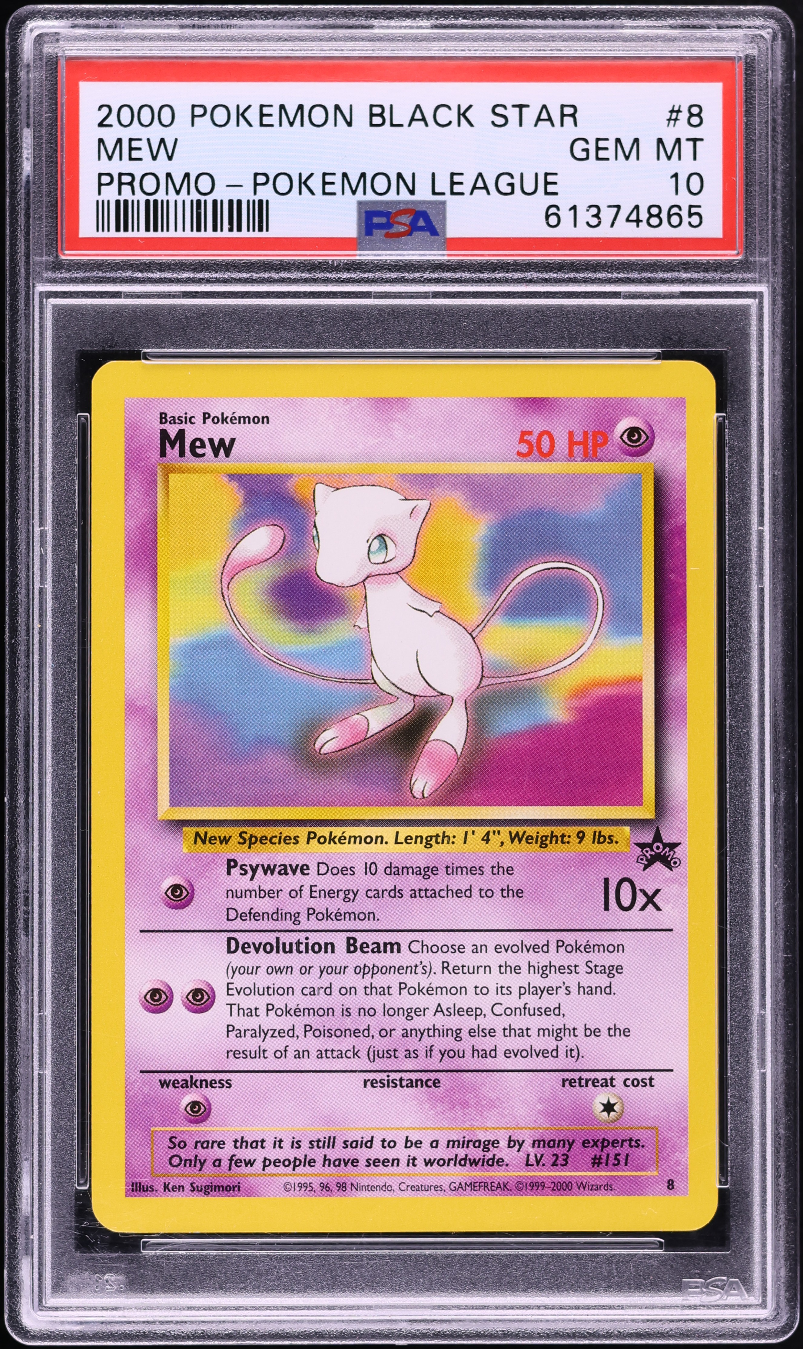 2000 Pokemon League Black Star Promo Mew #8 PSA 10 GEM MINT