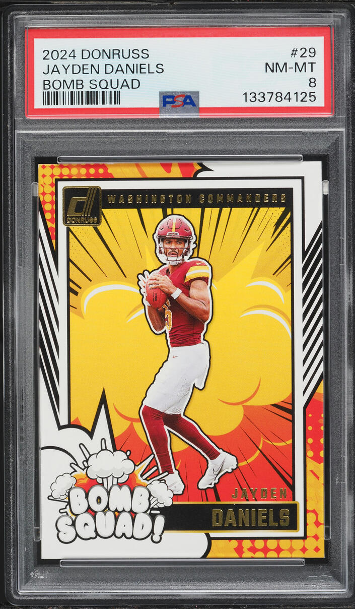 2024 Donruss Bomb Squad! Jayden Daniels ROOKIE #29 PSA 8 NM-MT
