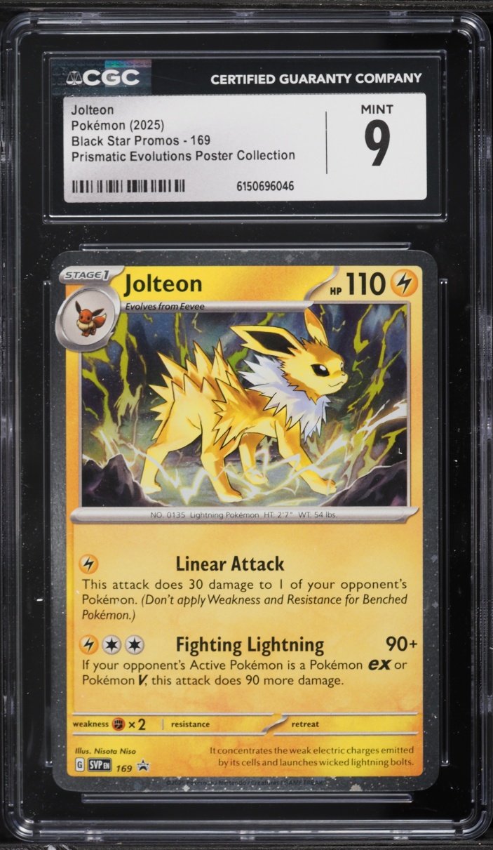 2025 Pokemon Scarlet & Violet Promo Prismatic Evolutions Poster Jolteon #169 CGC 9 MINT