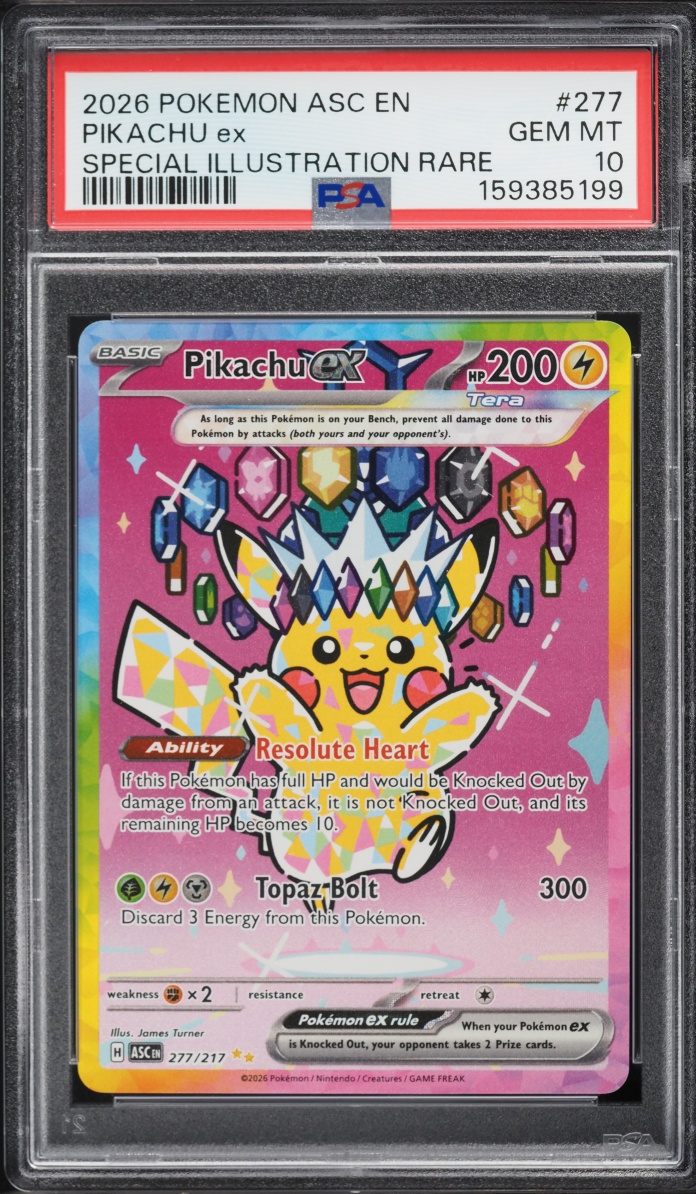 2026 Pokemon Mega Evolution Ascended Heroes SIR Pikachu EX #277 PSA 10 GEM MINT