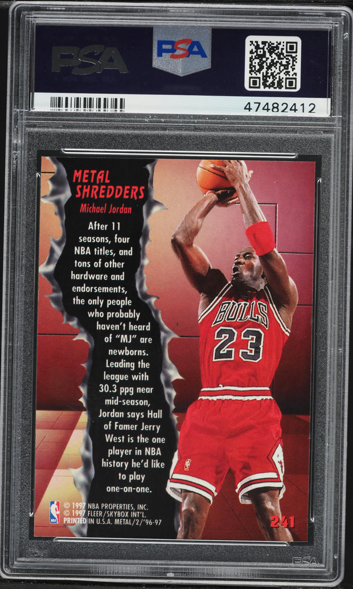 1996 Metal Shredders Michael Jordan #241 PSA 10 GEM MINT