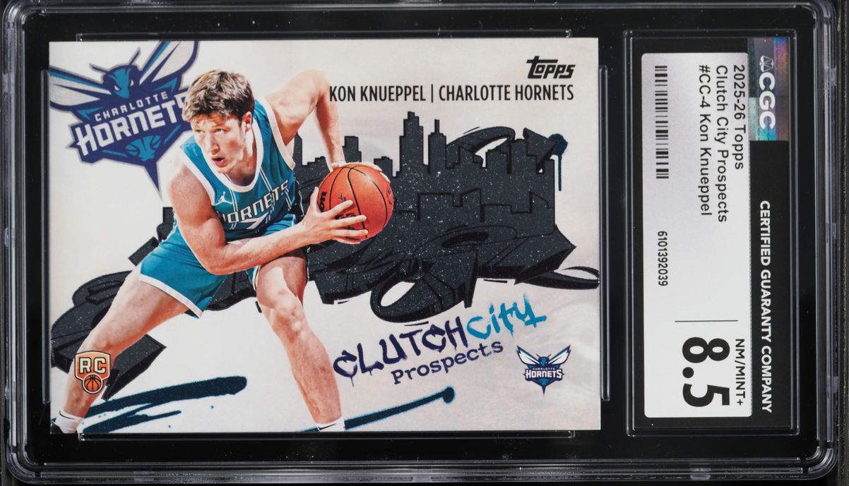 2025 Topps Clutch City Prospects Kon Knueppel ROOKIE #CC-4 CGC 8.5 NM-MT+