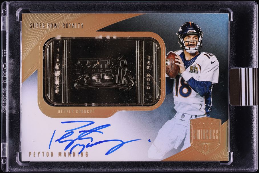 2021 Panini Eminence Super Bowl Royalty Gold Bar Peyton Manning AUTO 2/2 #SBR-PM2