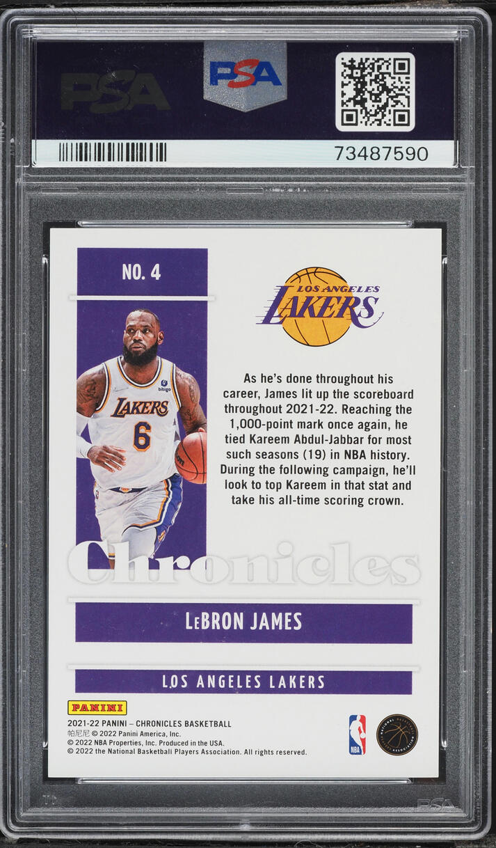 2021 Panini Chronicles Gold LeBron James /10 #4 PSA 10 GEM MINT