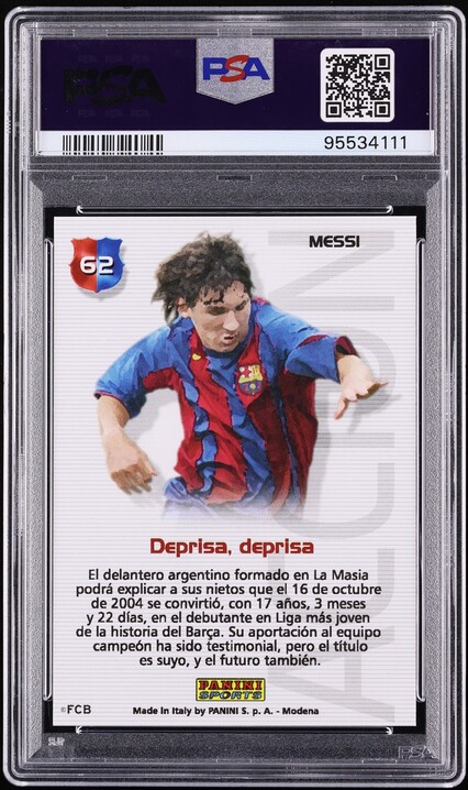 2004 Panini Sports Mega Cracks Barca Campeon Lionel Messi ROOKIE #62 PSA 10 GEM MINT