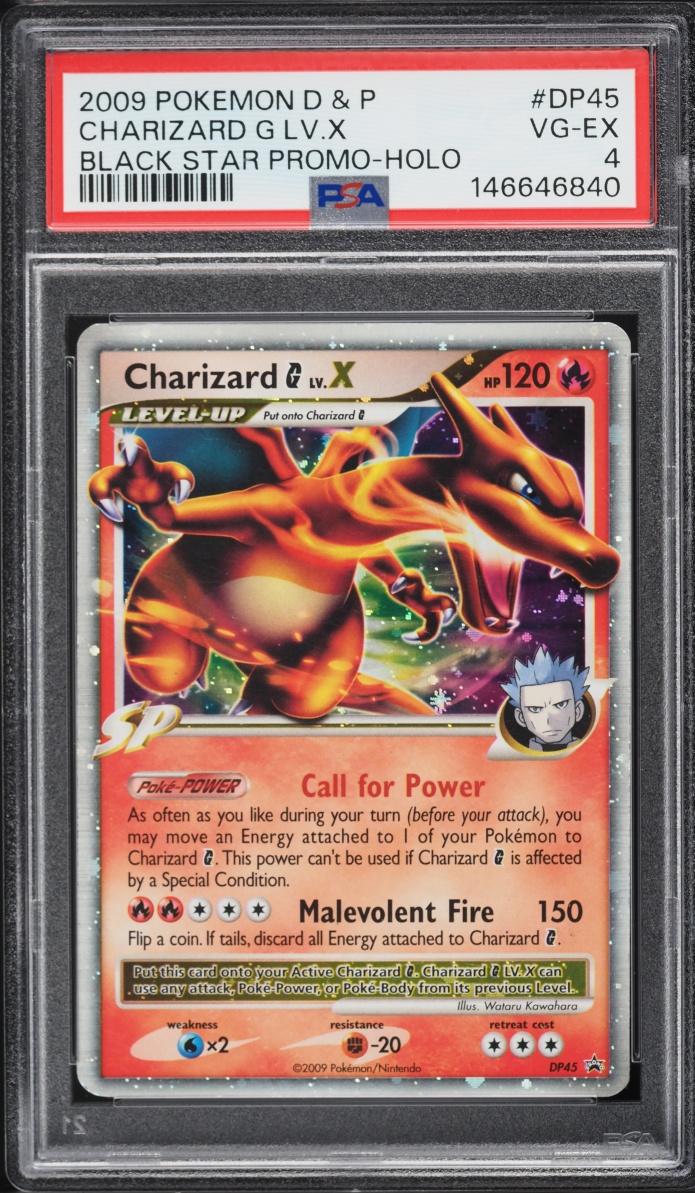 2009 Pokemon Diamond & Pearl Black Star Promo Holo Charizard G Lv.X #DP45 PSA 4 VGEX