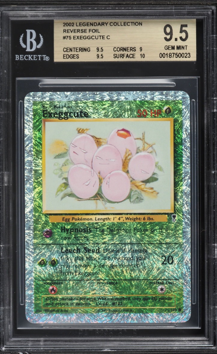 2002 Pokemon Legendary Collection Reverse Holo Exeggcute #75 BGS 9.5 GEM MINT