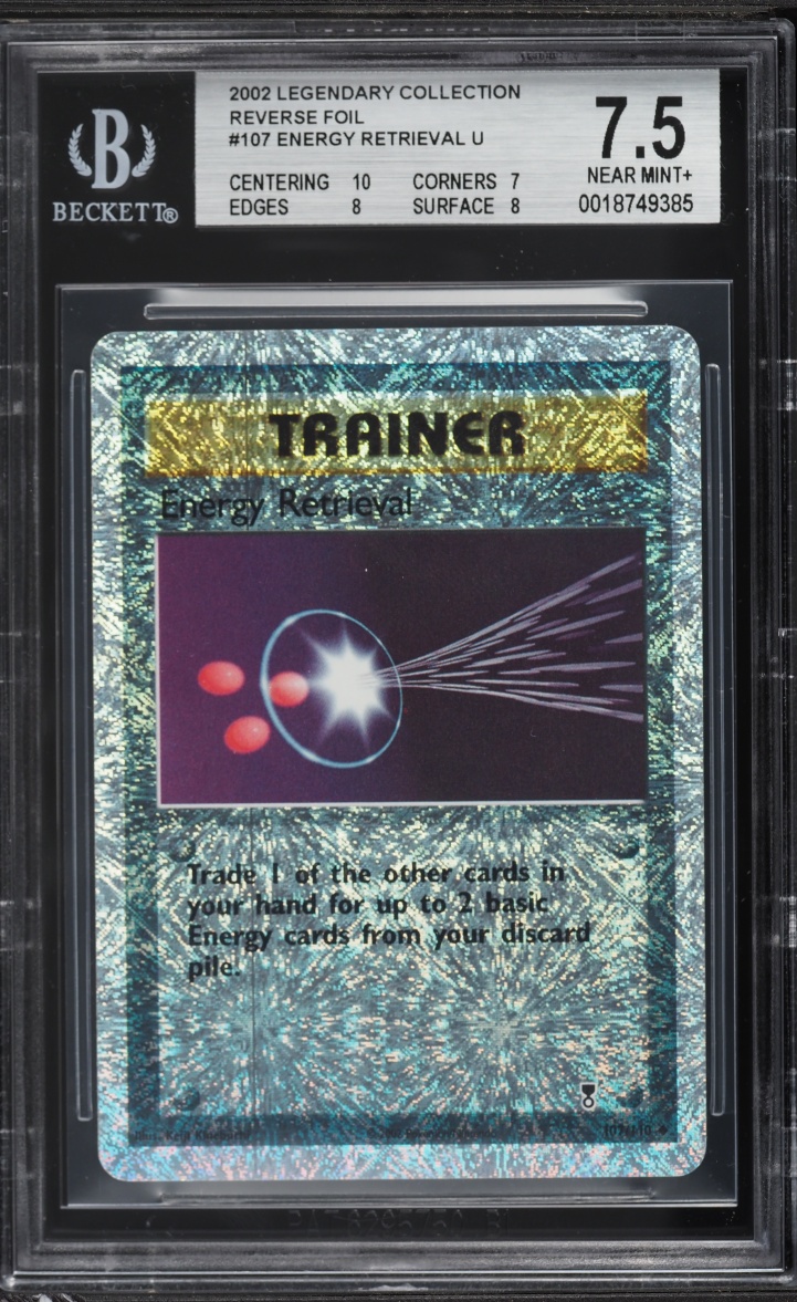 2002 Pokemon Legendary Collection Reverse Holo Energy Retrieval #107 BGS 7.5 NRMT+