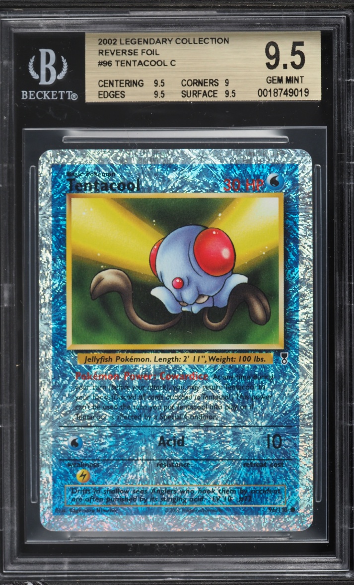 2002 Pokemon Legendary Collection Reverse Holo Tentacool #96 BGS 9.5 GEM MINT