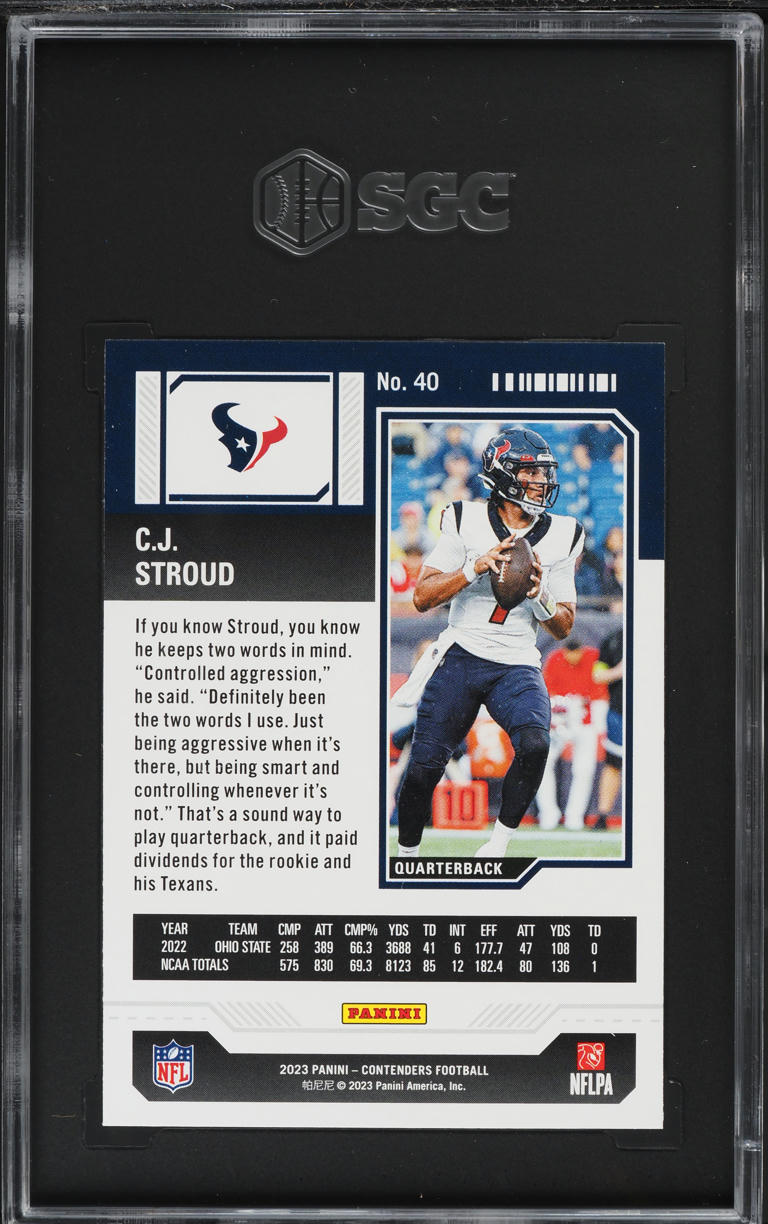 2023 Panini Contenders Retail C.J. Stroud ROOKIE #40 SGC 10 GEM MINT