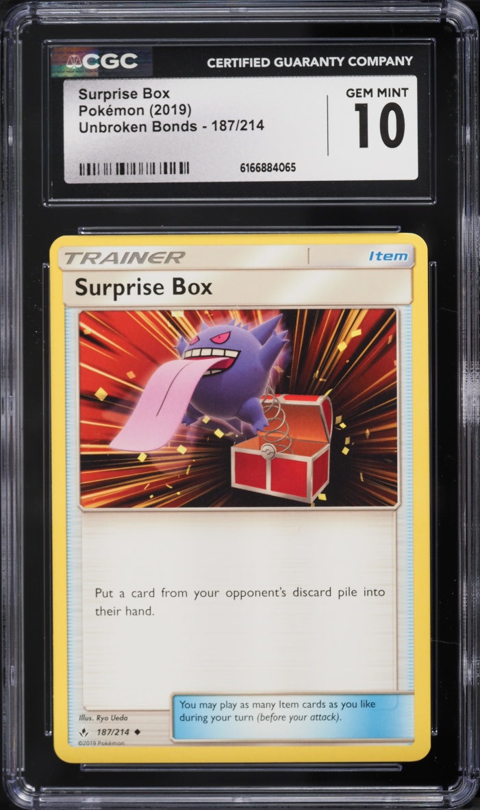 2019 Pokemon Sun & Moon Unbroken Bonds Surprise Box #187 CGC 10 GEM MINT
