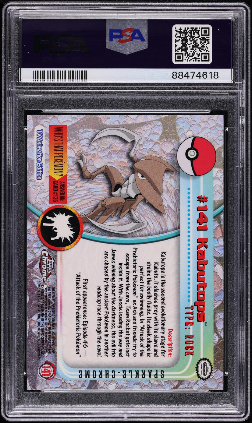 2000 Topps Pokemon Chrome Series 2 Sparkle Kabutops #141 PSA 10 GEM MINT