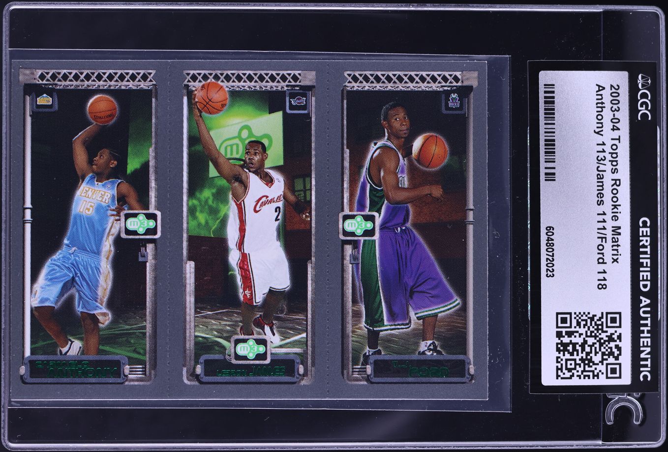 2003 Topps Matrix LeBron James Carmelo Anthony T.J. Ford ROOKIE CGC AUTH