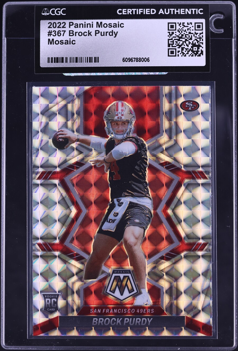2022 Panini Mosaic Brock Purdy ROOKIE #367 CGC AUTH