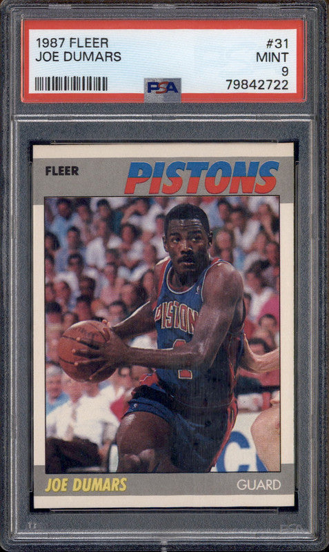 1987 Fleer #31 Joe Dumars PSA 9 - Main Image