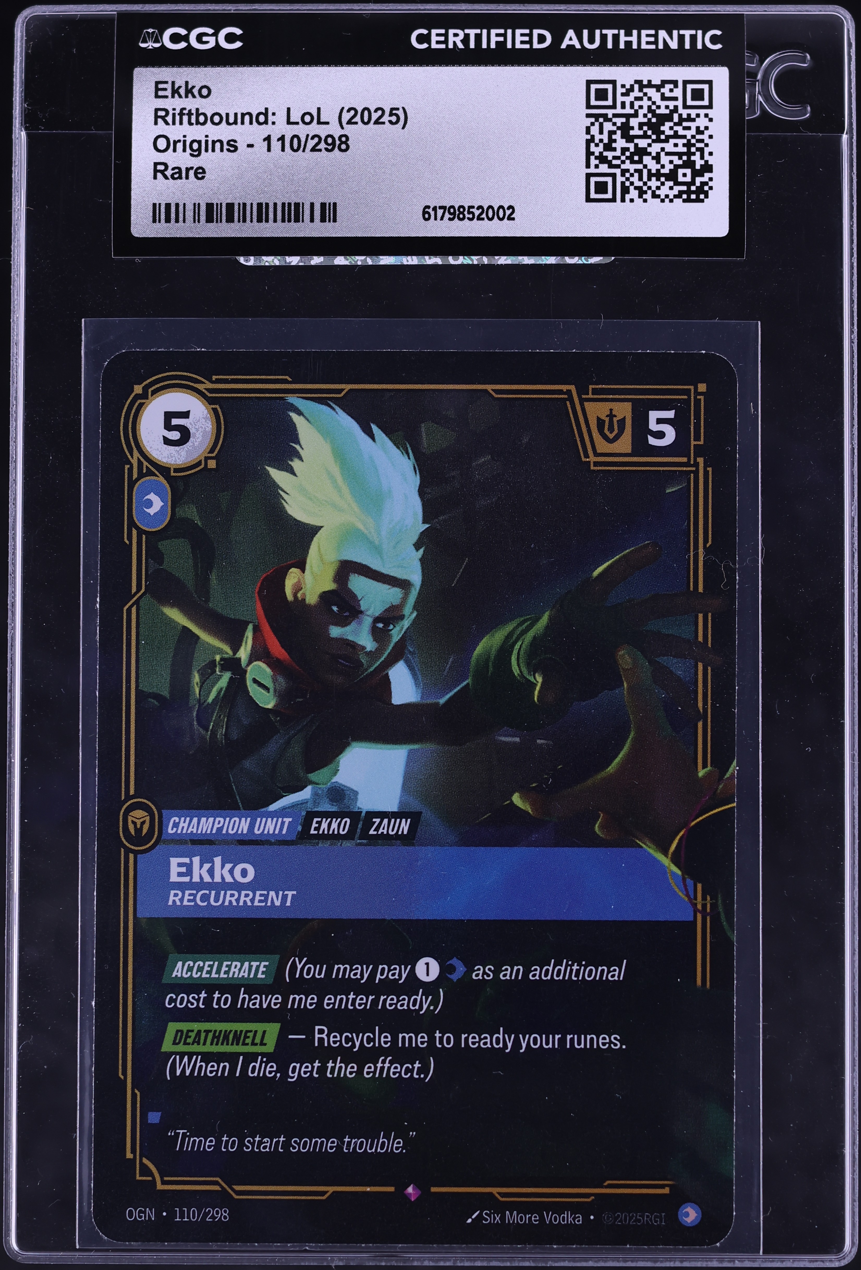 2025 Riftbound League Of Legends LoL Origins Ekko #110 CGC AUTH