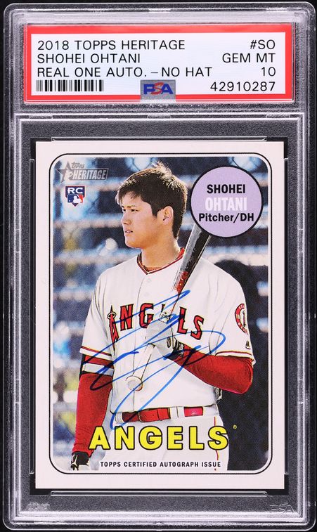 2018 Topps Heritage Real One No Hat Shohei Ohtani ROOKIE AUTO #ROA-SO PSA 10 GEM
