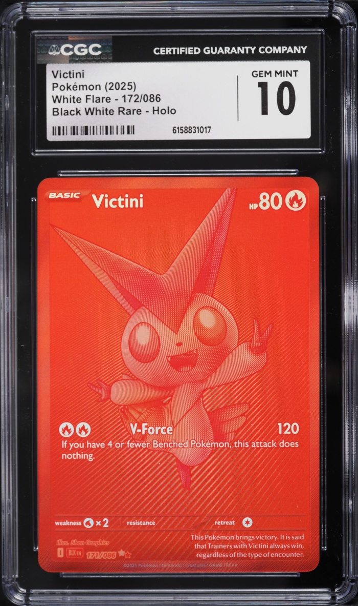 2025 Pokemon Scarlet & Violet White Flare BWR Victini #172 CGC 10 GEM MINT
