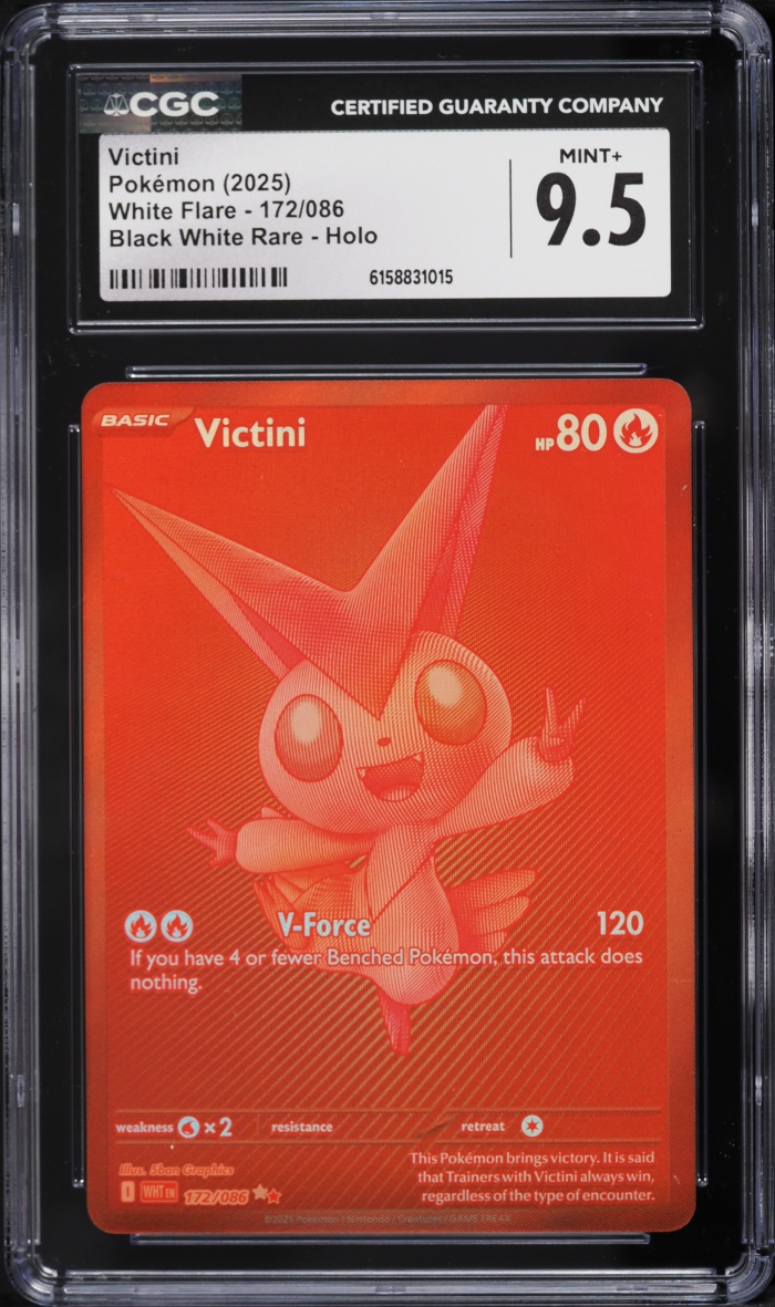 2025 Pokemon Scarlet & Violet White Flare BWR Victini #172 CGC 9.5 MINT+
