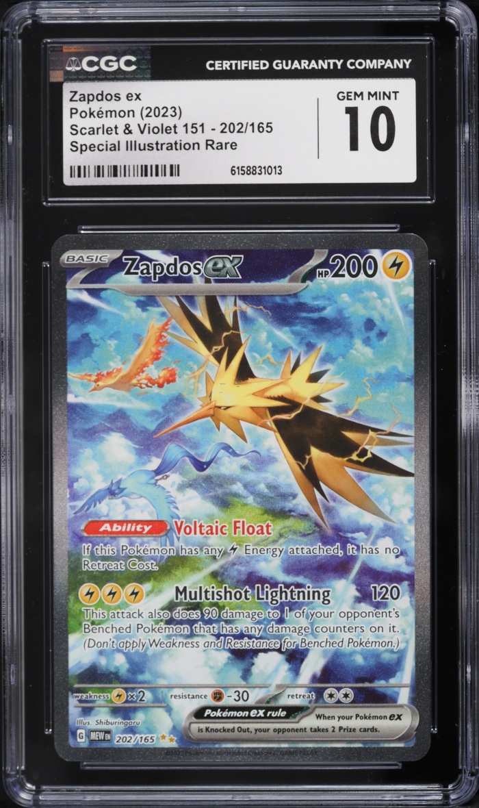 2023 Pokemon Scarlet & Violet 151 SIR Zapdos EX #202 CGC 10 GEM MINT