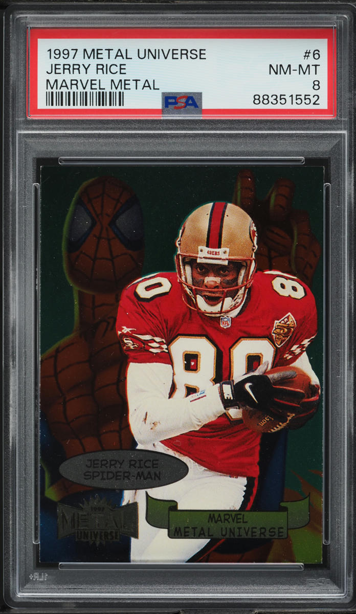1997 Metal Universe Marvel Metal Jerry Rice #6 PSA 8 NM-MT