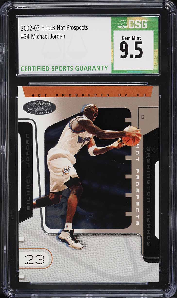 2002 Hoops Hot Prospects Michael Jordan #34 CSG 9.5 GEM MINT