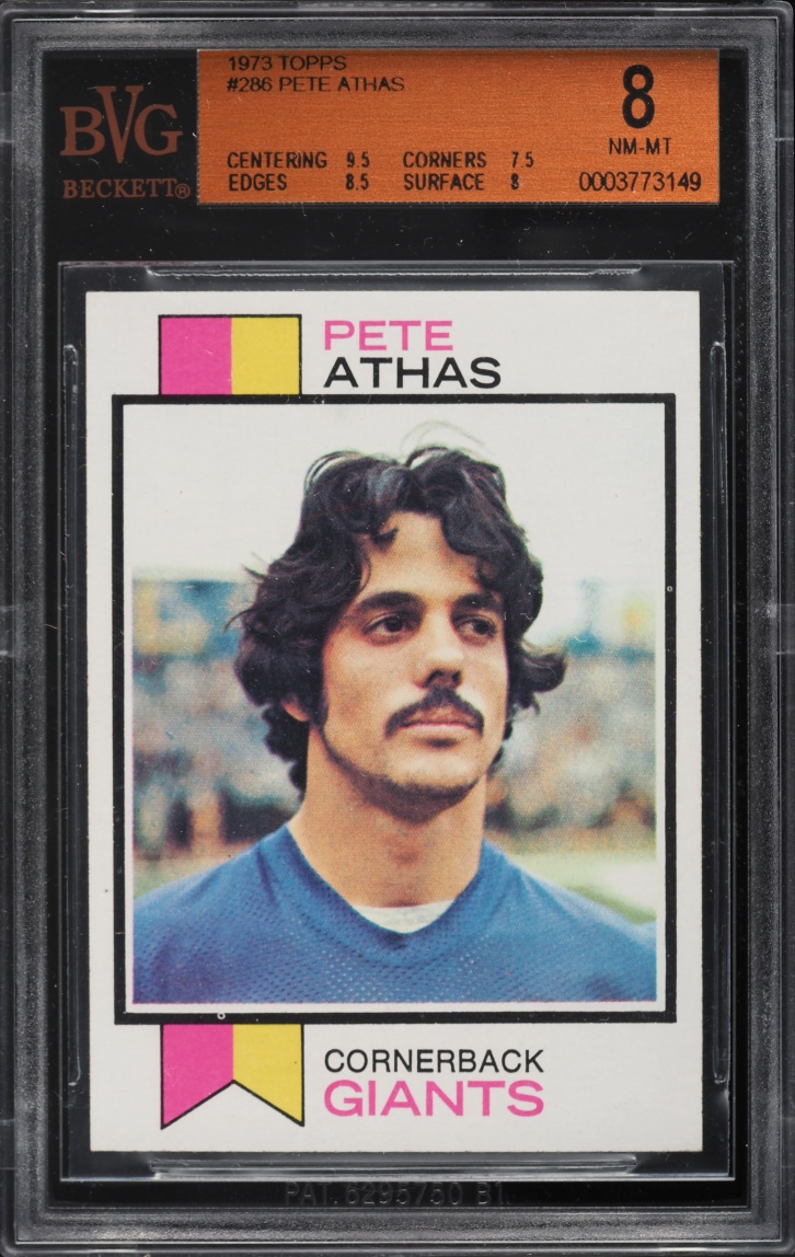 1973 Topps Football Pete Athas #286 BVG 8 NM-MT