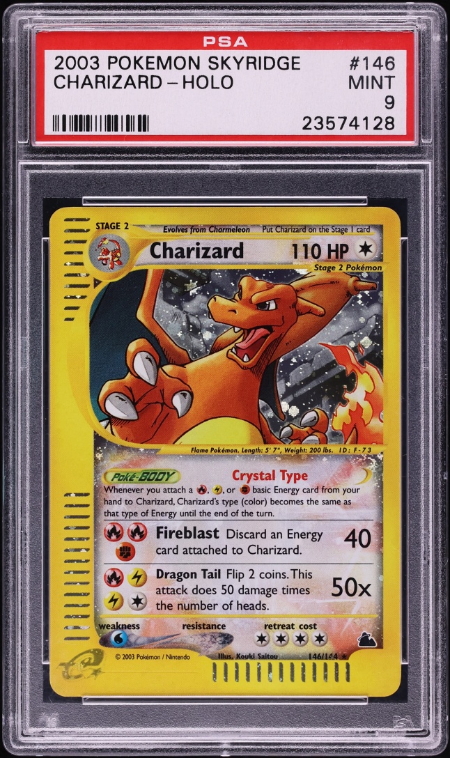 2003 Pokemon EX Skyridge Holo Crystal Charizard #146 PSA 9 MINT