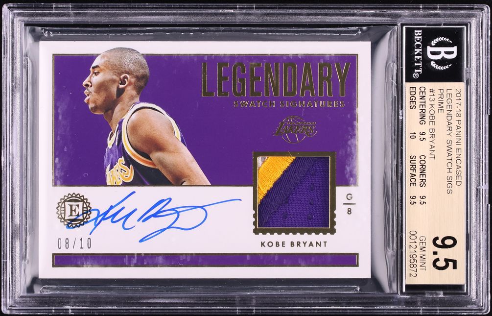 2017 Panini Encased Legendary Swatch Prime Kobe Bryant PATCH AUTO JSY ...