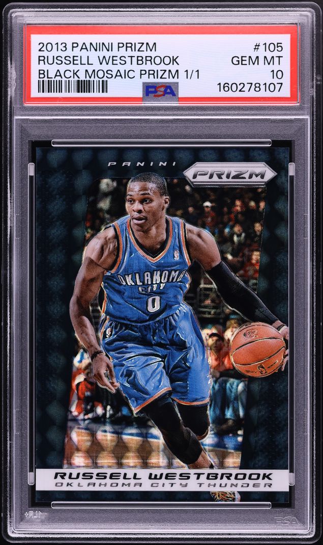 2013 Panini Prizm Black Mosaic Russell Westbrook 1/1 #105 PSA 10 GEM MINT