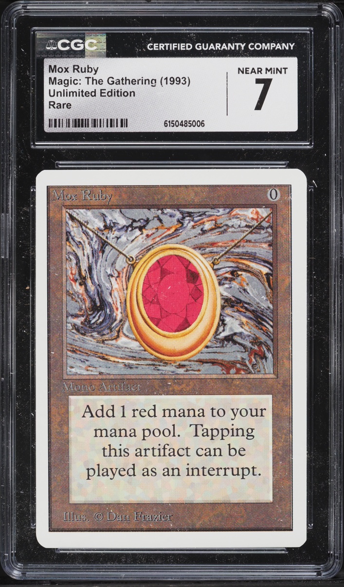 1993 Magic The Gathering MTG Unlimited Mox Ruby CGC 7 NRMT
