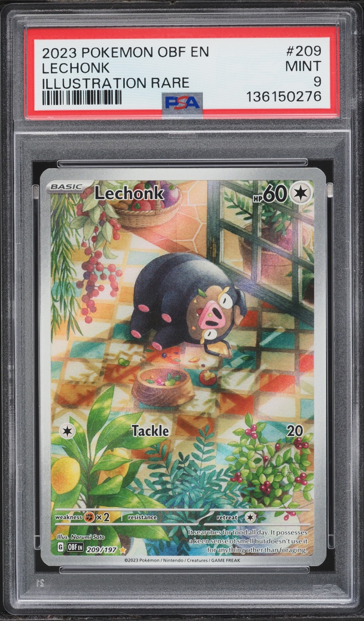 2023 Pokemon Scarlet & Violet Obsidian Flames IR Lechonk #209 PSA 9 MINT
