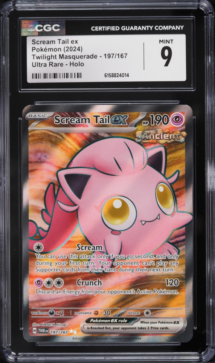 2024 Pokemon Scarlet & Violet Twilight Masquerade Full Art Scream Tail EX #197 CGC 9 MINT
