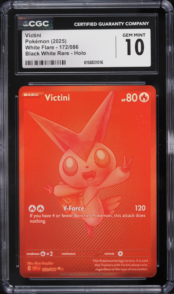2025 Pokemon Scarlet & Violet White Flare BWR Victini #172 CGC 10 GEM MINT