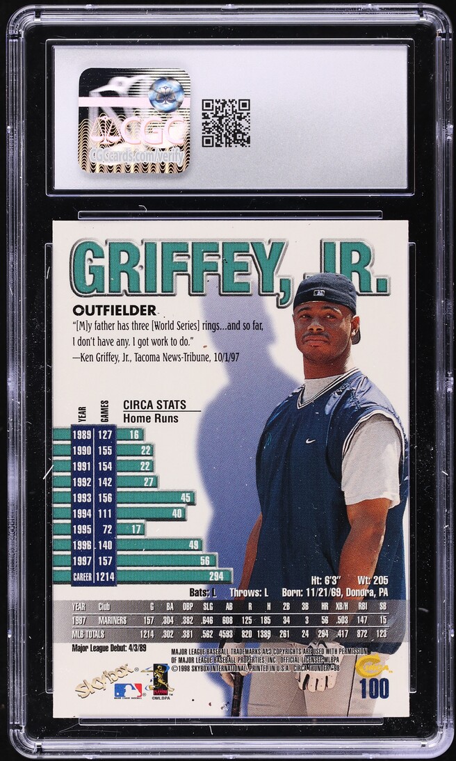 1998 Circa Thunder Ken Griffey Jr. #100 CGC 6 EXMT
