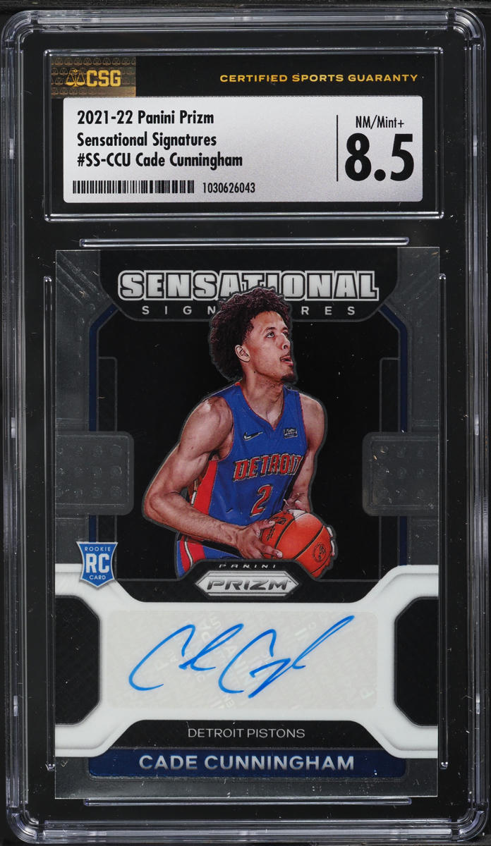 2021 Panini Prizm Sensational Cade Cunningham ROOKIE AUTO #SS-CCU CSG 8.5 NM-MT+