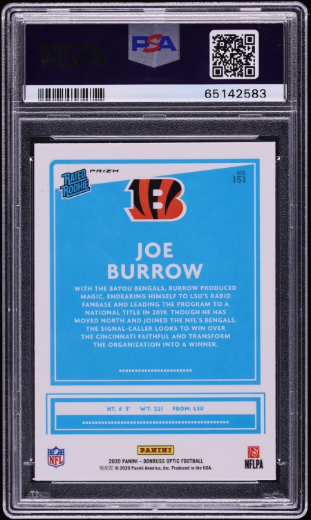 2020 Donruss Optic Red Mojo Joe Burrow ROOKIE #151 PSA 10 GEM MINT