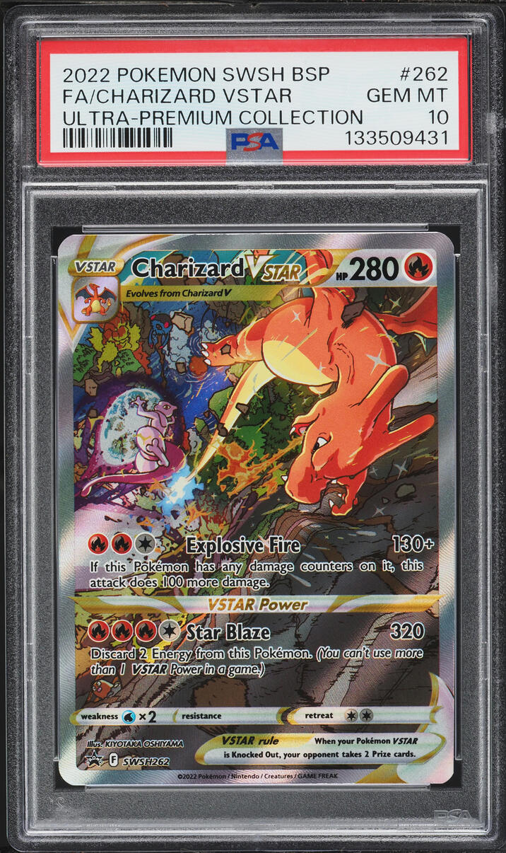 2022 Pokemon Sword & Shield Promo Ultra Premium Collection Alt Art Charizard VSTAR #262 PSA 10