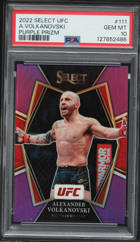 2022 Donruss UFC Holo Blue Laser Alexander Volkanovski #23 PSA 10