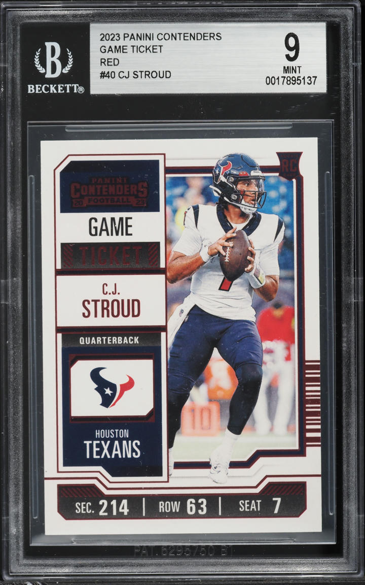 2023 Panini Contenders Game Ticket Red C.J. Stroud ROOKIE #40 BGS 9 MINT