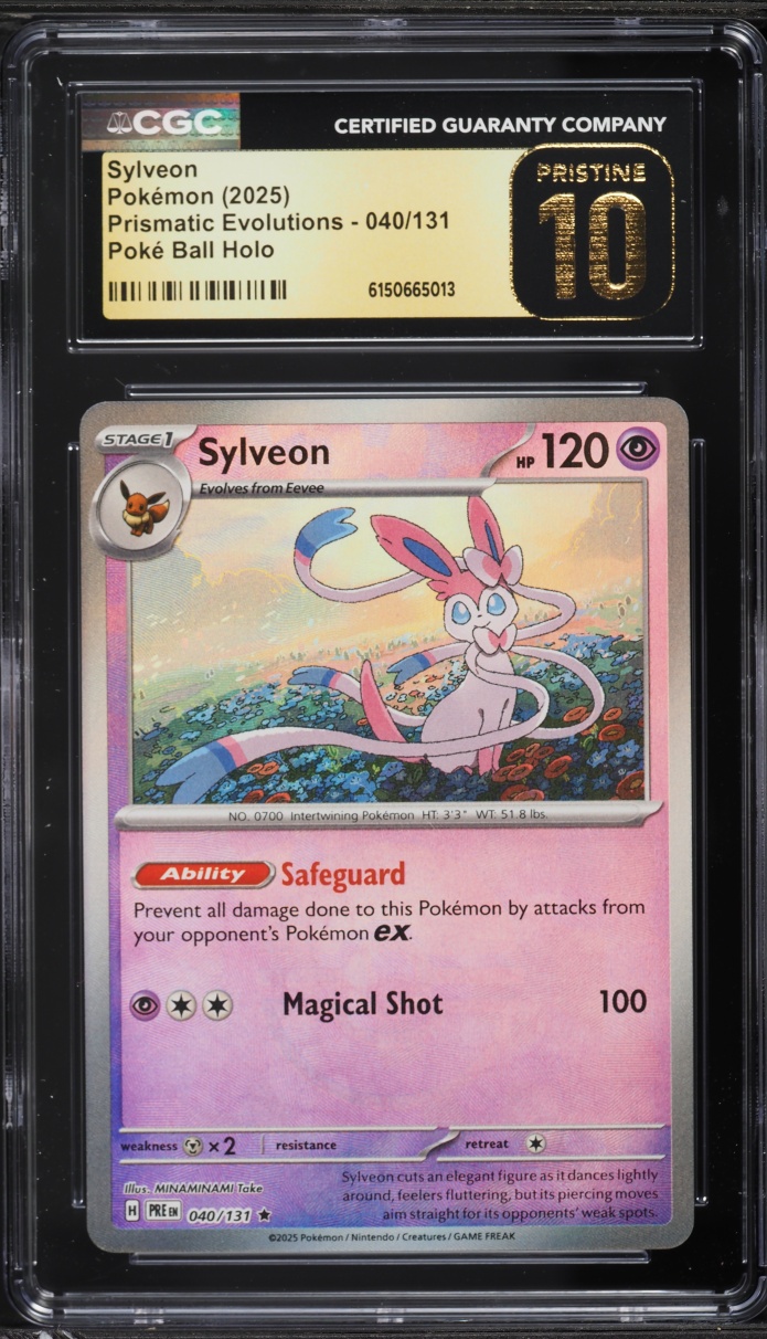 2025 Pokemon Scarlet & Violet Prismatic Evolutions Poke Ball Holo Sylveon #40 CGC 10 PRISTINE