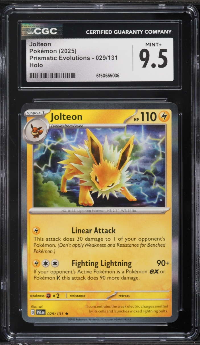 2025 Pokemon Scarlet & Violet Prismatic Evolutions Holo Jolteon #29 CGC 9.5 MINT+