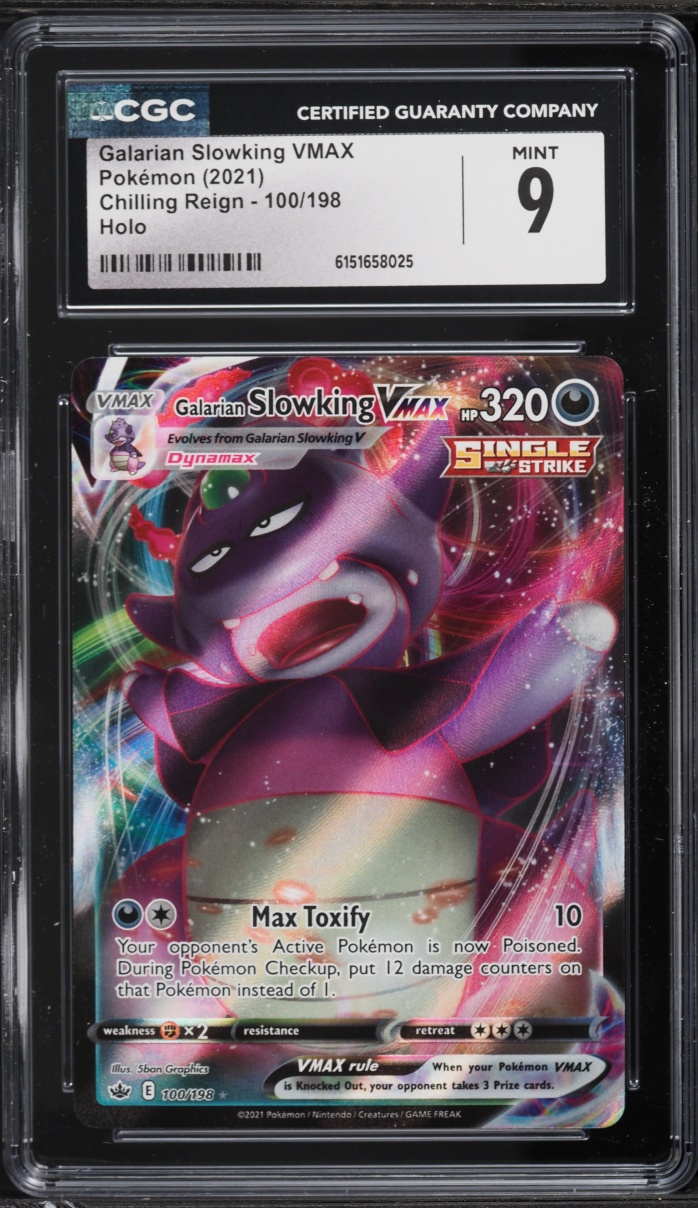 2021 Pokemon Sword & Shield Chilling Reign Alt Art Galarian Slowking VMAX #100 CGC 9 MINT