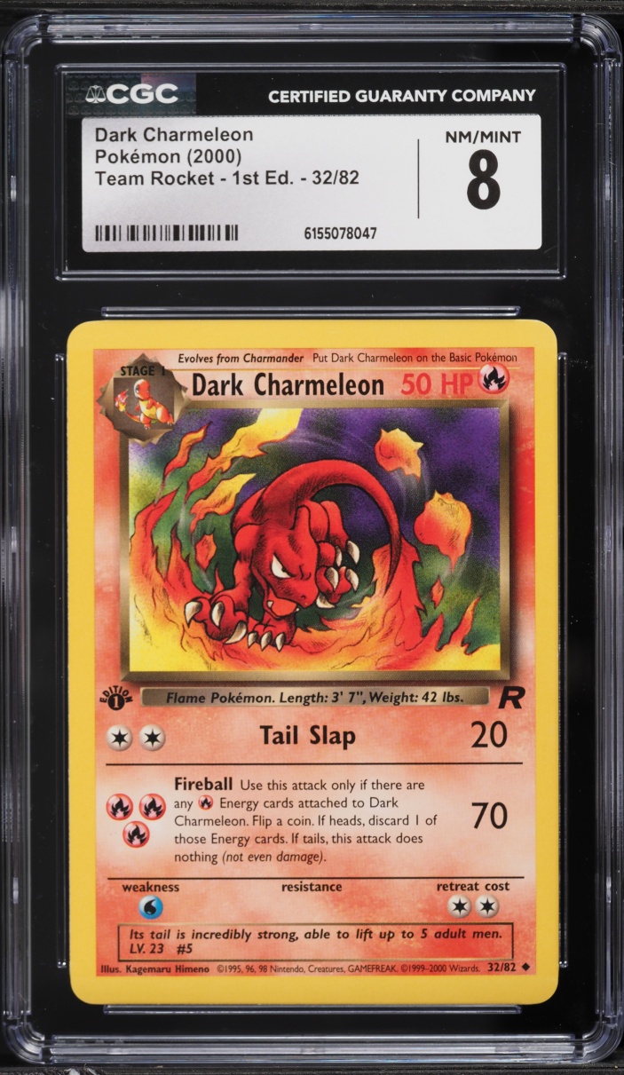 2000 Pokemon Team Rocket 1st Edition Dark Charmeleon #32 CGC 8 NM-MT