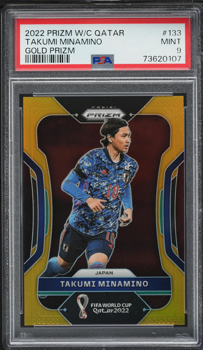 2022 Panini Prizm World Cup Qatar Gold Takumi Minamino /10 #133 PSA 9 MINT