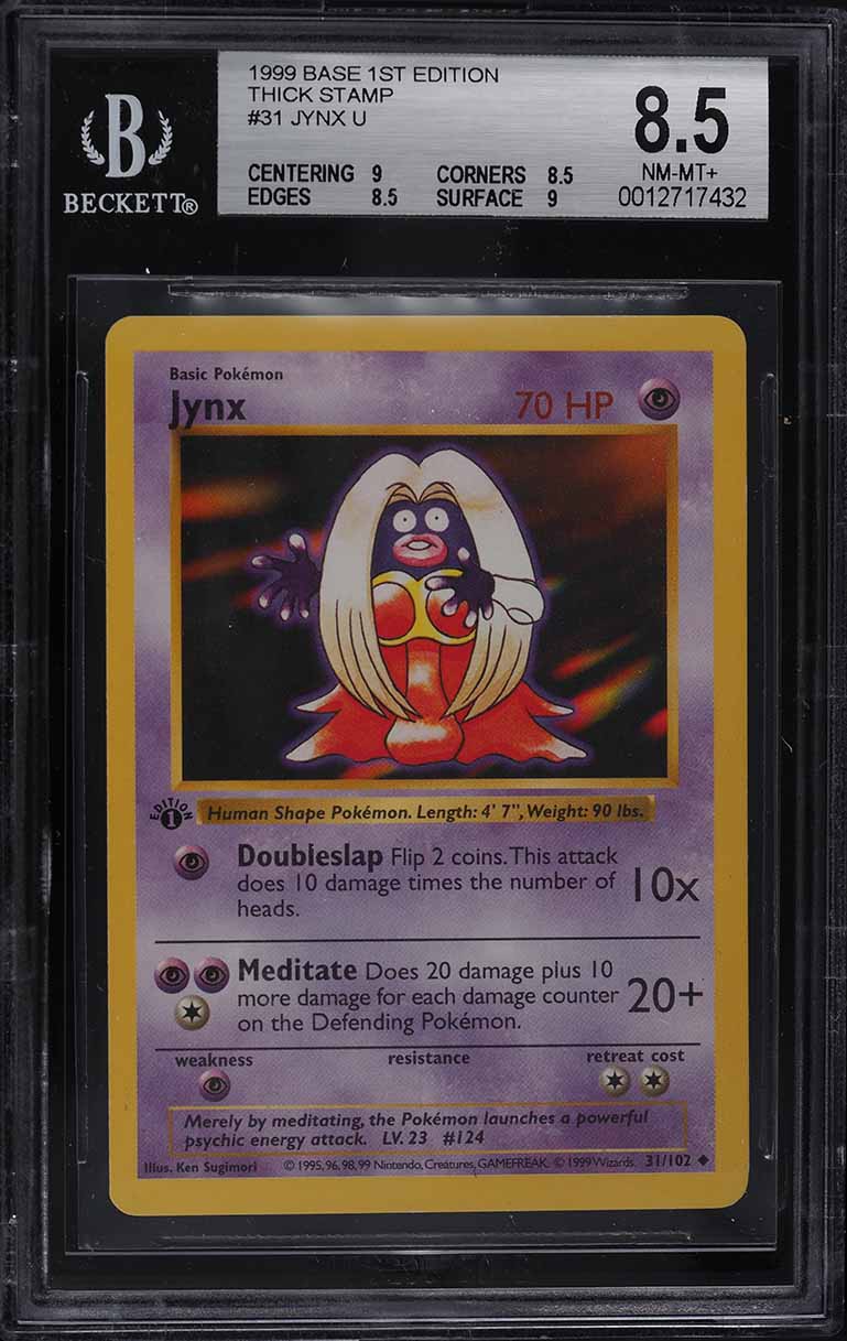1999 Pokemon Base Set Shadowless 1st Edition Jynx #31 CGC 8.5 NM