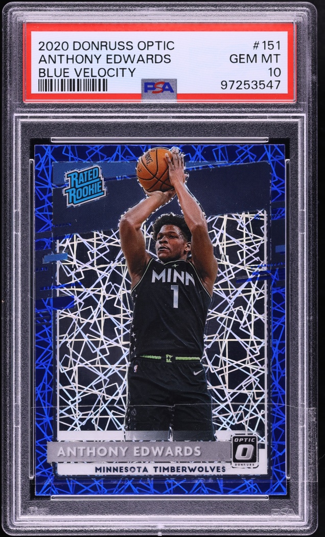 2020 Donruss Optic Blue Velocity Anthony Edwards ROOKIE #151 PSA 10 GEM MINT