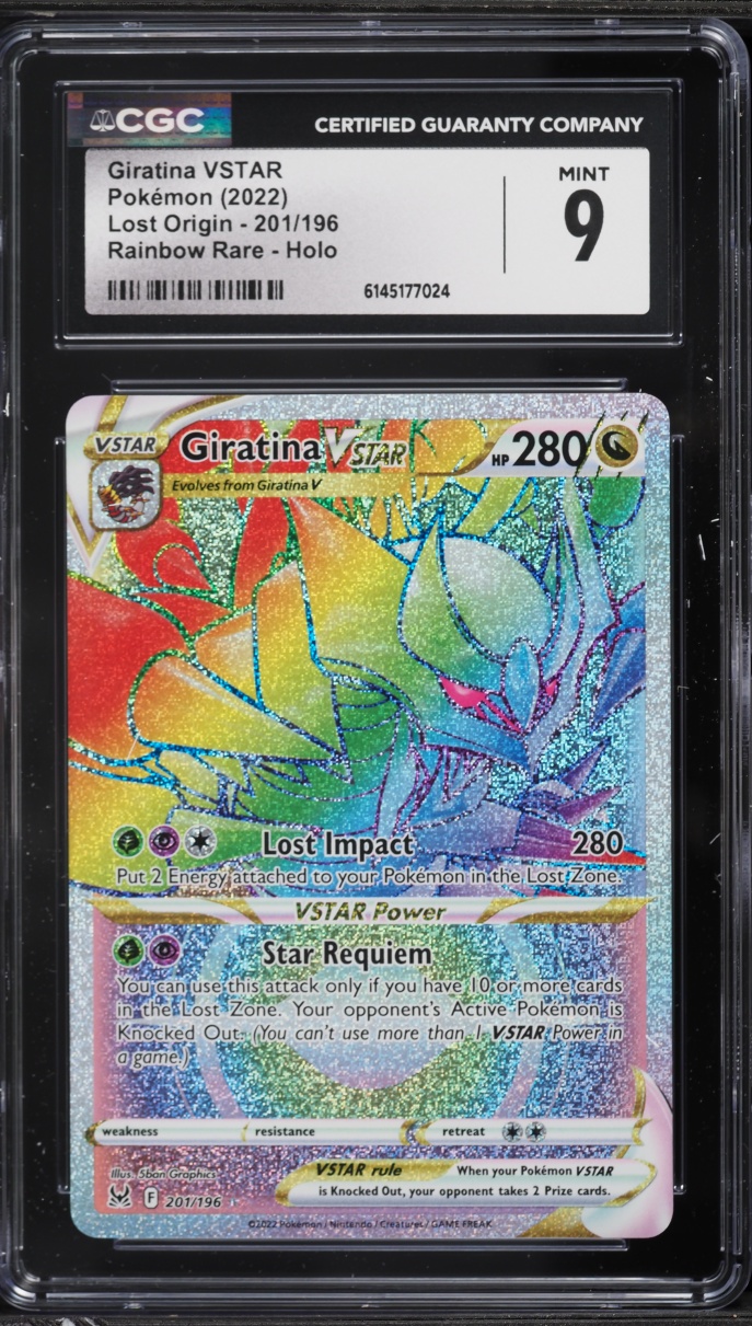 2022 Pokemon Sword & Shield Lost Origin Rainbow Rare Giratina VSTAR #201 CGC 9 MINT