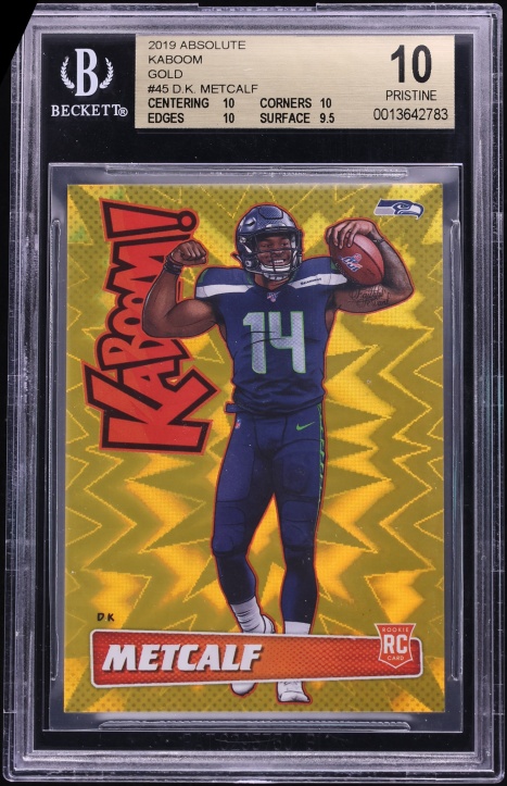 2019 Absolute Kaboom! Gold DK Metcalf ROOKIE /10 #K-DK BGS 10 PRISTINE