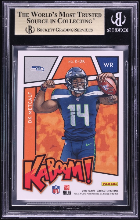 2019 Absolute Kaboom! Gold DK Metcalf ROOKIE /10 #K-DK BGS 10 PRISTINE